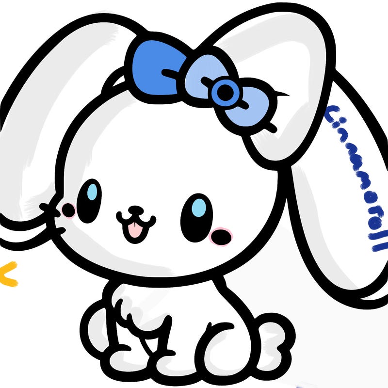 cinnamoroll from hello kitty cartoon white puppy with his long ears and cute face