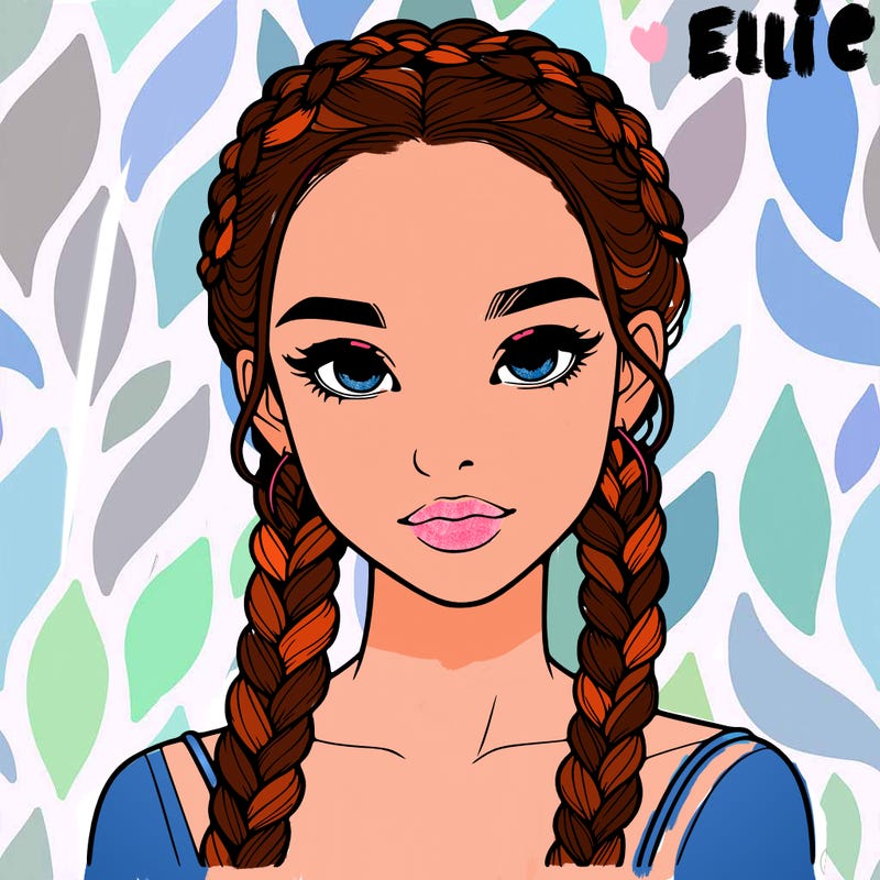 realistic girl with braids