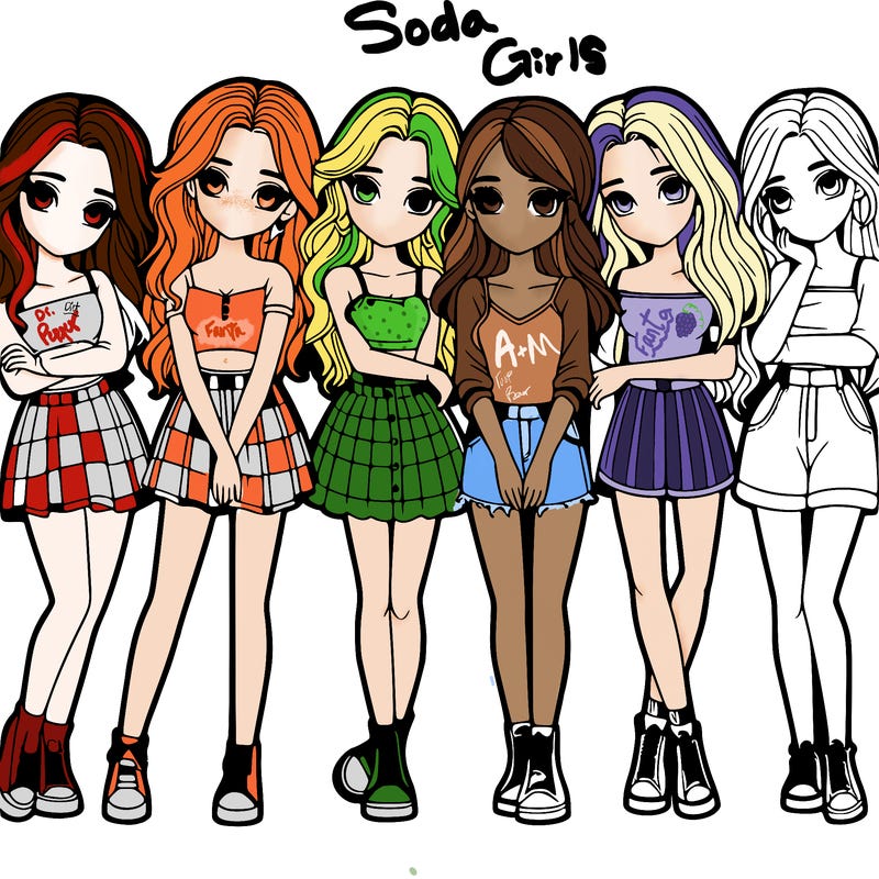 a group of girls realistic