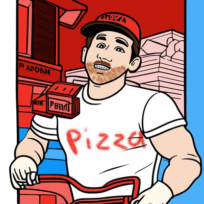 pizza delivery boy