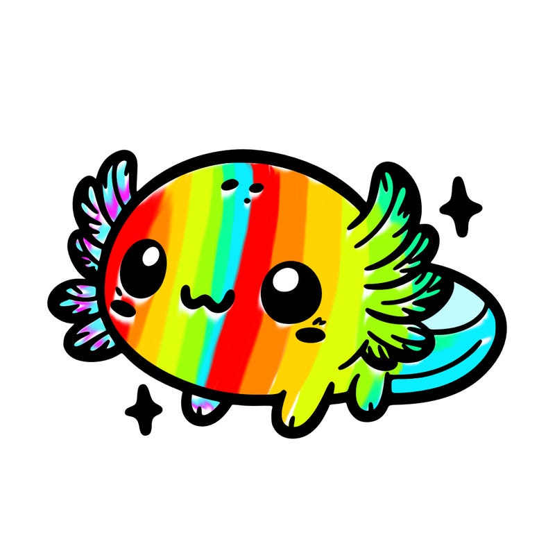 cute easy baby axolotl