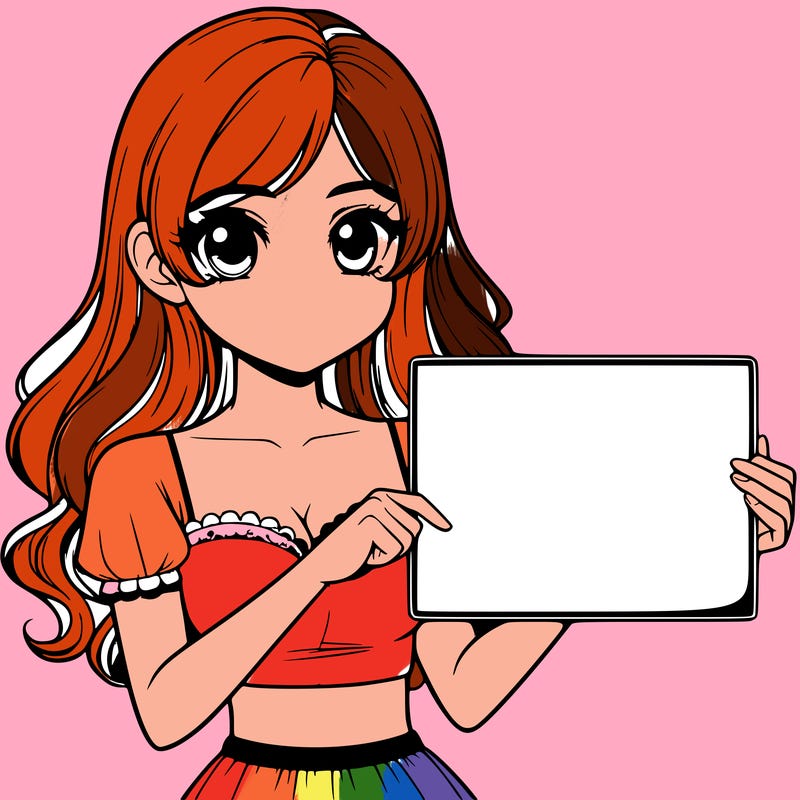 realistic pretty girl holding blank sign