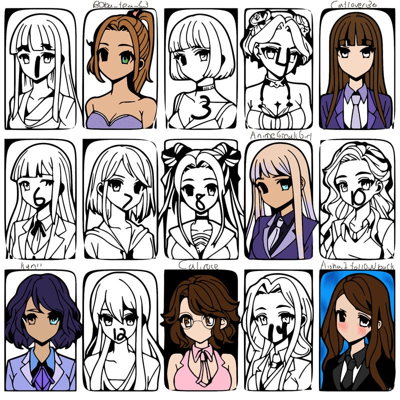 girls that look diffrent anime