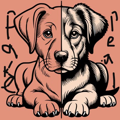 realistic dog split picture