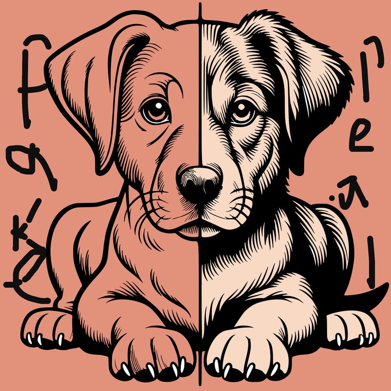 realistic dog split picture