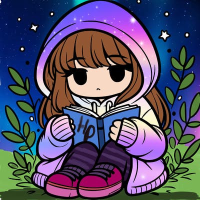 girl in oversized hoodie reading a book