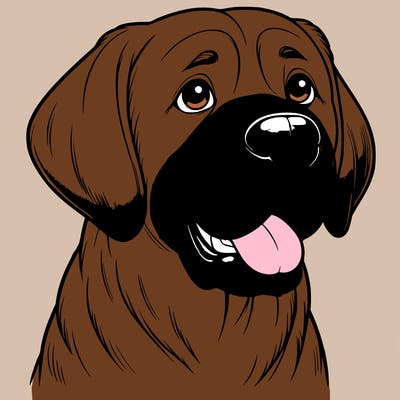 realistic big dog with floppy ears