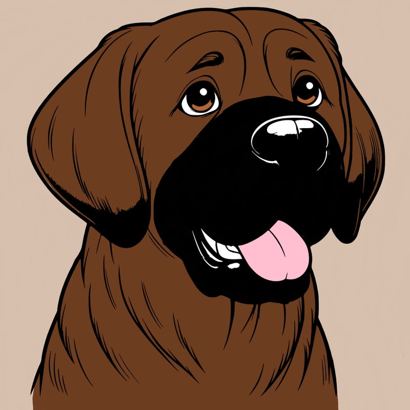 realistic big dog with floppy ears