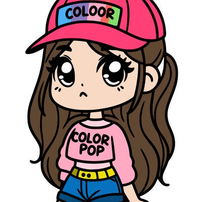 girl wearing color pop merch