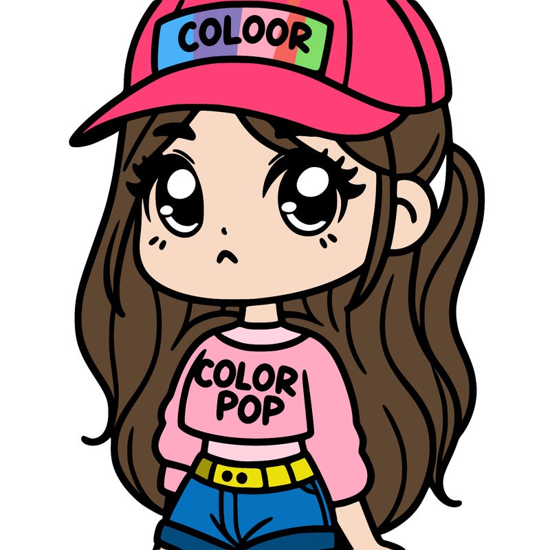 girl wearing color pop merch