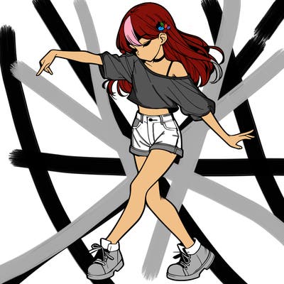 realistic girl danceing
