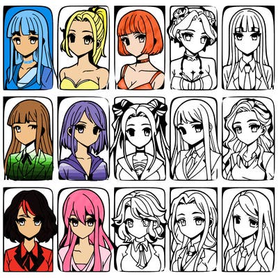 girls that look diffrent anime