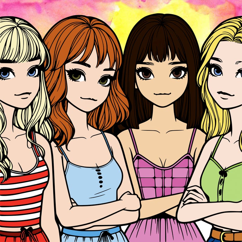 four realistic girls