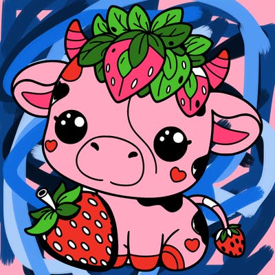 cute strawberry cow