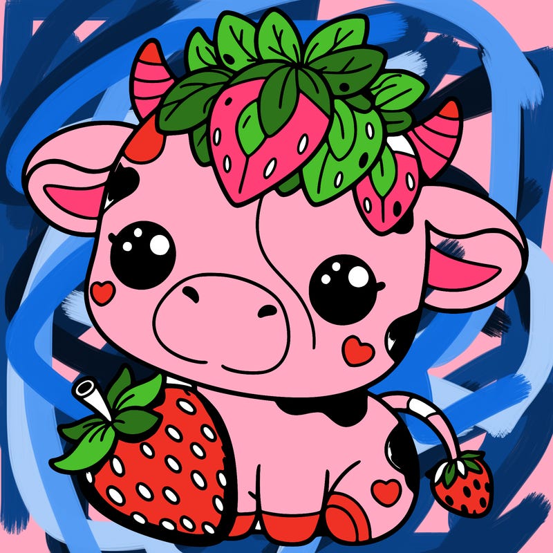 cute strawberry cow