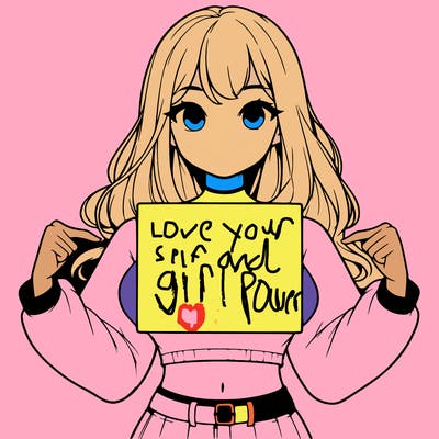 girl holding a blank sign in a long sleeve crop top