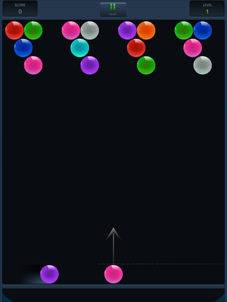 Bubble Shooter HD - Le gameplay classique de Bubble Shooter HD sur iPad, avec ses bulles colorées et sa flèche de visée