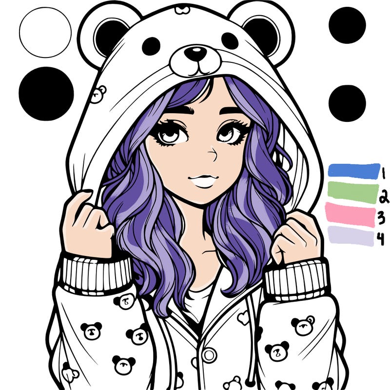 realistic girl in a animal pjs hoodie