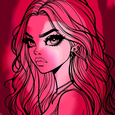 a realistic girl with siren eyes and looks badass