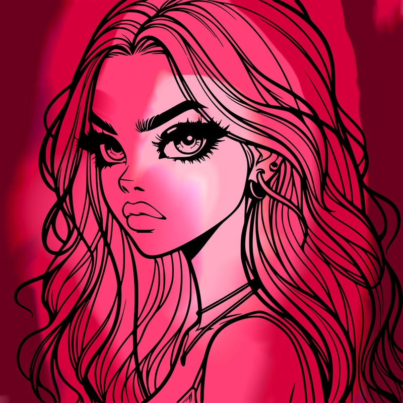 a realistic girl with siren eyes and looks badass