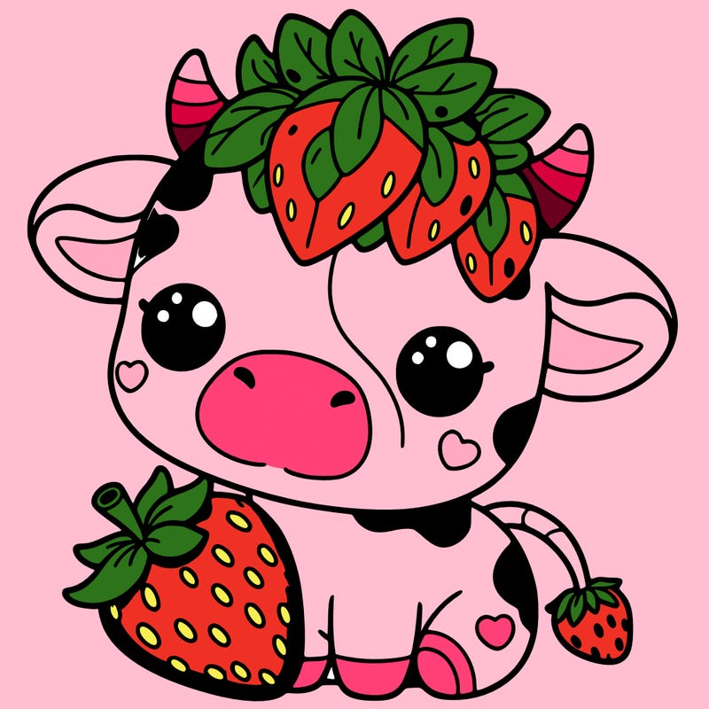 cute strawberry cow