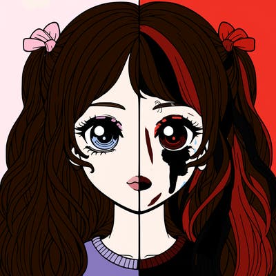 realistic pretty girl split