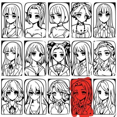 girls that look diffrent anime
