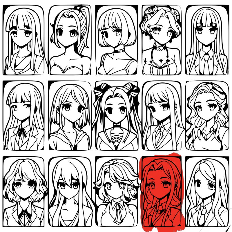 girls that look diffrent anime