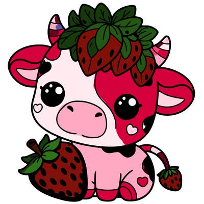cute strawberry cow