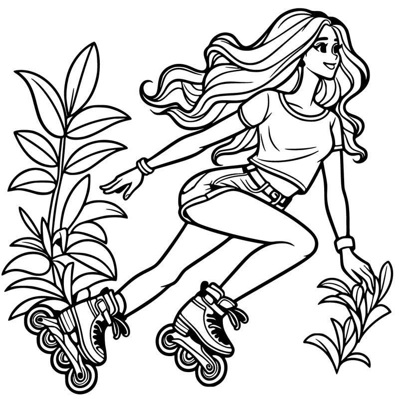 woman on rollerblades