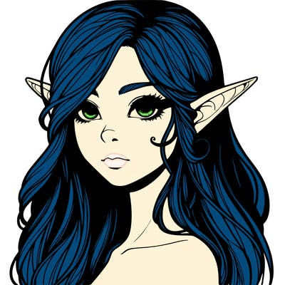 elf girl realistic dark fantasy