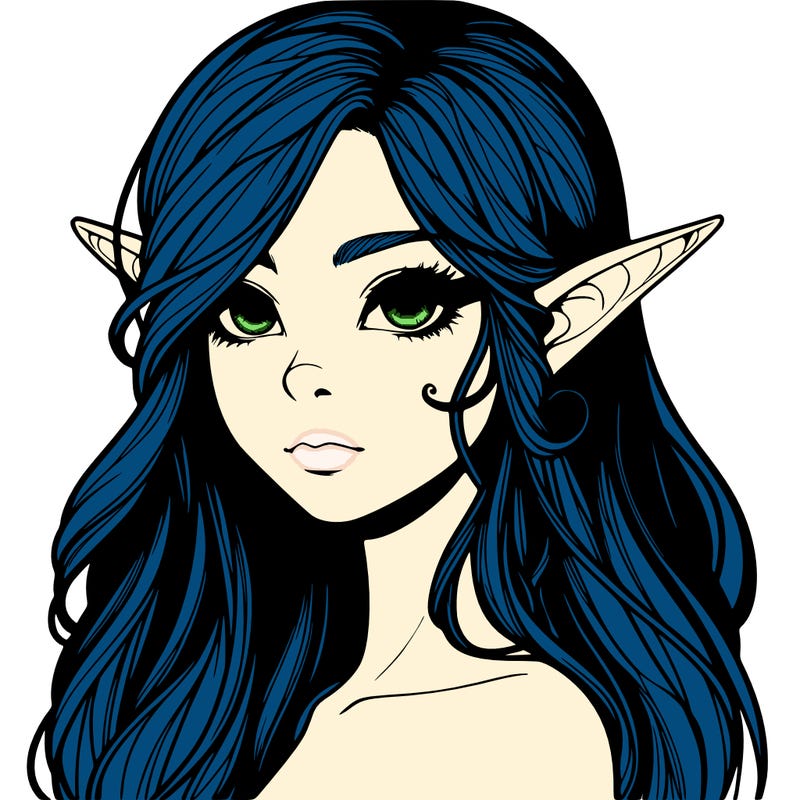 elf girl realistic dark fantasy