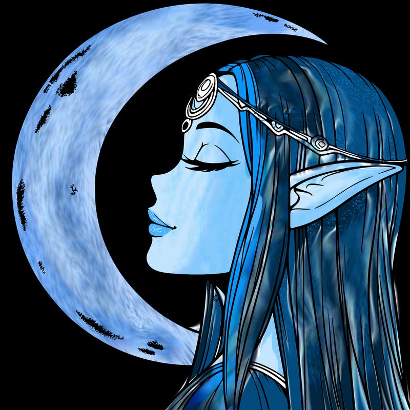 a realistic moon elf