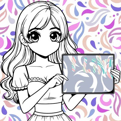 realistic pretty girl holding blank sign