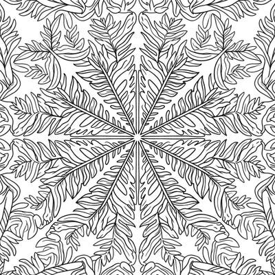 Discover tranquility with this stunning Cinnamon Fern Mandala coloring page. Its perfectly symmetrical botanical design provides an intricate and relaxing artistic experience for all ages.
