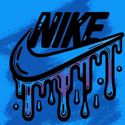 dripping nike logo