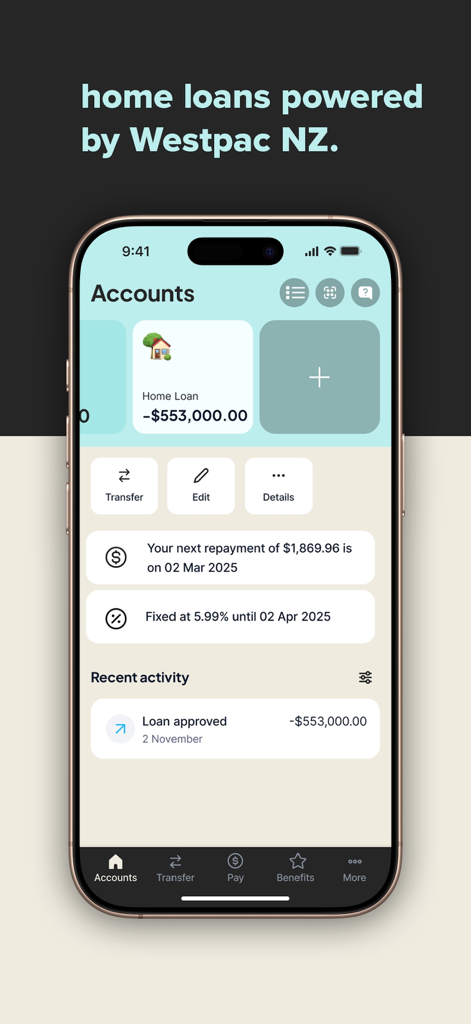 Dosh - Dosh app dashboard showing home loan details and repayment schedule
