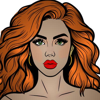 realistic girl eyes lips mouth hair pop star