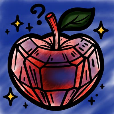very shiny crystal apple