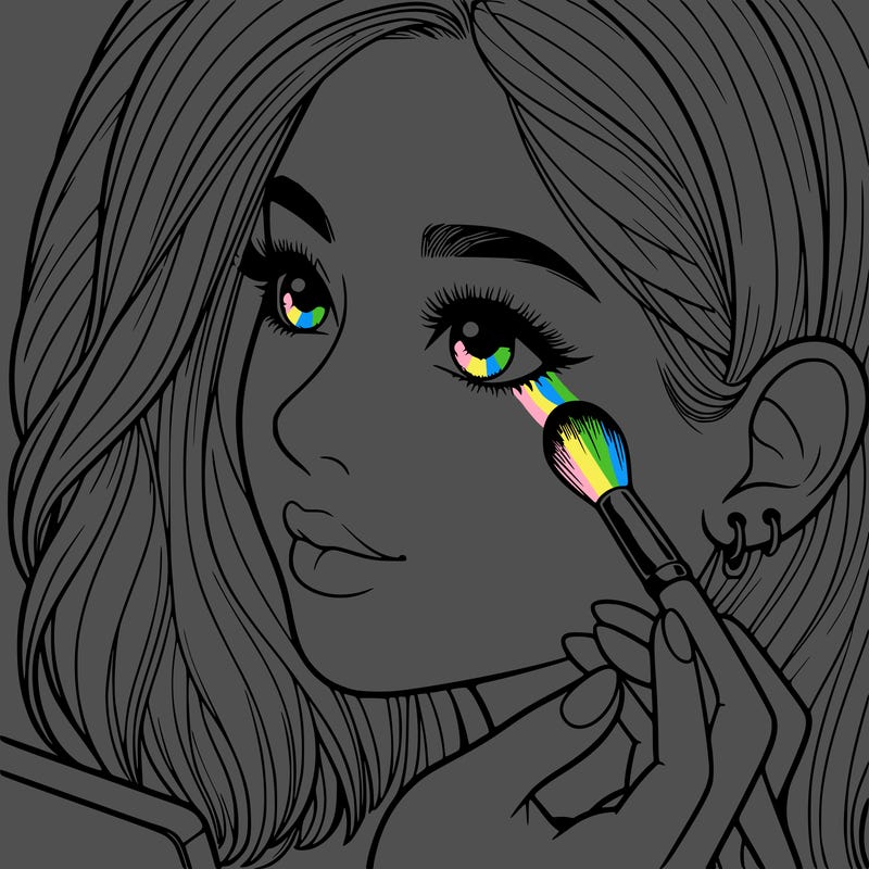 a realistic girl doing her makeup