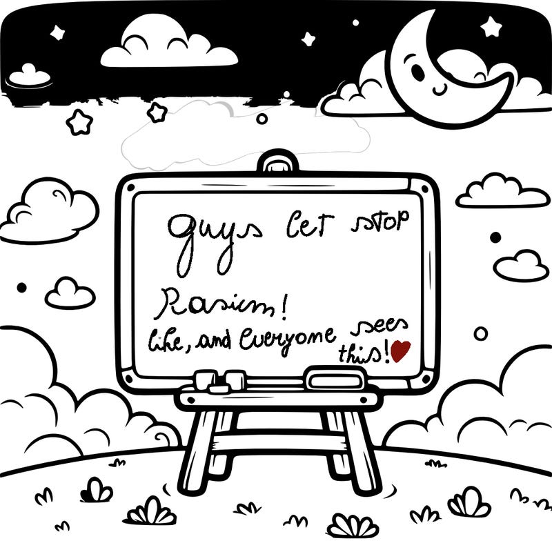 blank white board in the sky