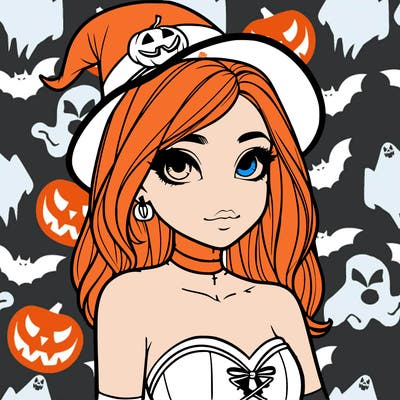 relistic girl in a halloween costume