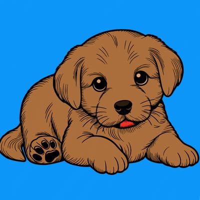 a cute realistic puppy