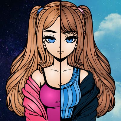 realistic girl split