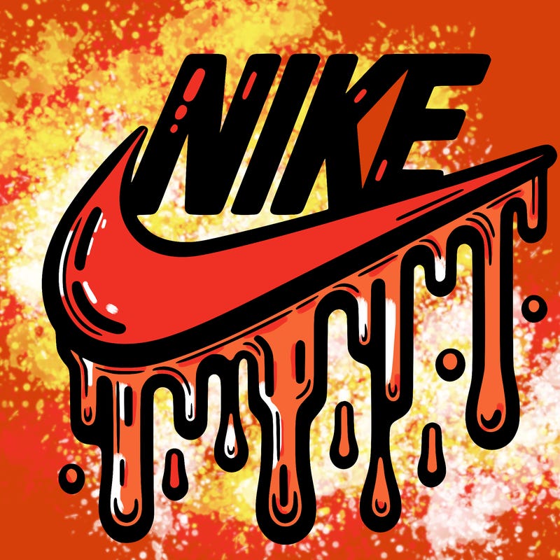 dripping nike logo