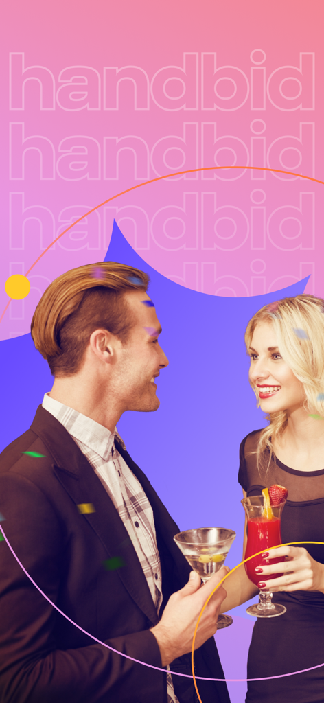 Handbid - A man and a woman in formal attire enjoying cocktails at a charity fundraiser auction gala