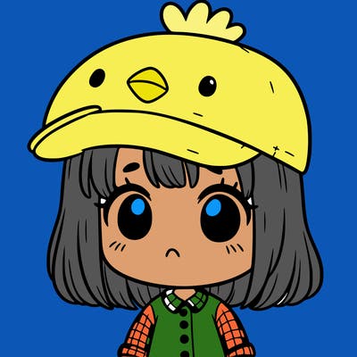 cute girl with chicken hat