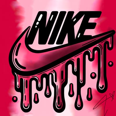 dripping nike logo