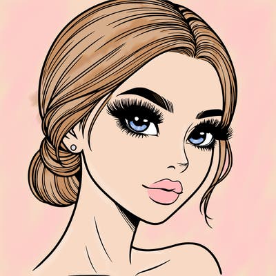 realistic girl with lashes