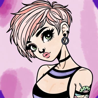 pixie cut woman with alternative style